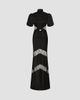 Rebecca Vallance Women's Noire Lace Column Gown - 9