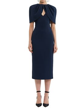 Rebecca Vallance Women's Xena Embellished Stretch-Crepe Cape Midi-Dress