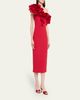 REBECCA VALLANCE Zarya One-Shoulder Ruffle Bodycon Midi Dress - 3