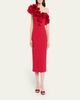 REBECCA VALLANCE Zarya One-Shoulder Ruffle Bodycon Midi Dress - 5