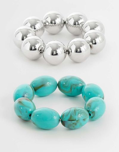 Reclaimed Vintage Reclaimed Vintage 2-pack bangles in turquoise-Multi