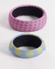 Reclaimed Vintage Reclaimed Vintage 2-pack fabric polka dot print bangles in multi - 1