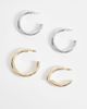Reclaimed Vintage Reclaimed Vintage 2 pack hoops in mixed metals-Gold - 1