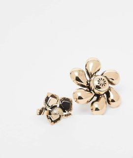 Reclaimed Vintage Reclaimed Vintage 2 pack oversized floral ring set in burnished gold tone