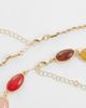 Reclaimed Vintage Reclaimed Vintage 2 row pendant necklaces with semi precious stones-Multi - 3