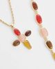 Reclaimed Vintage Reclaimed Vintage 2 row pendant necklaces with semi precious stones-Multi - 4