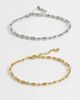 Reclaimed Vintage Reclaimed Vintage 2pk stainless waterproof bracelet pack in silver - 1