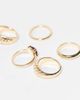 Reclaimed Vintage Reclaimed Vintage 5-pack layering dainty rings with faux stones in gold - 3