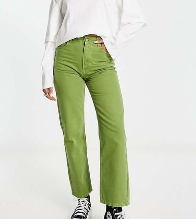 Reclaimed Vintage Reclaimed Vintage 90's high waisted slim leg jean in green wash