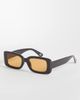 Reclaimed Vintage Reclaimed Vintage 90s slim square fashion sunglasses with amber lenses in dark brown - 1