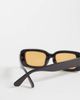 Reclaimed Vintage Reclaimed Vintage 90s slim square fashion sunglasses with amber lenses in dark brown - 3