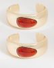 Reclaimed Vintage Reclaimed Vintage amber set stone statement 2 pack bangles in gold - 1