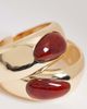 Reclaimed Vintage Reclaimed Vintage amber set stone statement 2 pack bangles in gold - 2