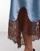 Reclaimed Vintage Reclaimed Vintage asymmetric skirt with lace in blue and brown lace - 3