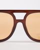 Reclaimed Vintage Reclaimed Vintage aviator light tint sunglasses with orange lens in chocolate brown - 2