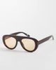 Reclaimed Vintage Reclaimed Vintage aviator light tint sunglasses with yellow lens in chocolate brown - 1