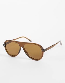 Reclaimed Vintage Reclaimed Vintage aviator sunglasses with brown lens in chcoolate