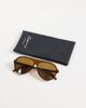 Reclaimed Vintage Reclaimed Vintage aviator sunglasses with brown lens in chcoolate - 3