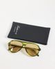 Reclaimed Vintage Reclaimed Vintage aviator sunglasses with green lens in olive - 3