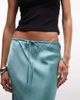 Reclaimed Vintage Reclaimed Vintage awkward length satin midi skirt with lace trim in turquoise-Blue - 3