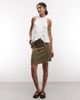 Reclaimed Vintage Reclaimed Vintage awkward length skirt in olive-Green - 1