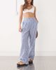 Reclaimed Vintage Reclaimed Vintage baggy tailored linen look pants in blue plaid-Green - 1