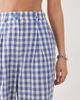 Reclaimed Vintage Reclaimed Vintage baggy tailored linen look pants in blue plaid-Green - 4
