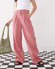 Reclaimed Vintage Reclaimed Vintage baggy tailored linen look pants in red gingham-Multi - 2