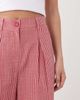 Reclaimed Vintage Reclaimed Vintage baggy tailored linen look pants in red gingham-Multi - 4