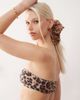 Reclaimed Vintage Reclaimed Vintage bandeau knot bikini top in leopard print-Multi - 4