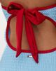 Reclaimed Vintage Reclaimed Vintage bandeau swimsuit with shirring in blue and contrast red trims - 3