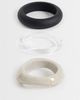 Reclaimed Vintage Reclaimed Vintage bangles 3 pack in black, bone and clear-Multi - 1