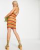 Reclaimed Vintage Reclaimed Vintage beach crochet stripe dress-Multi - 3