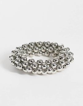 Reclaimed Vintage Reclaimed Vintage beaded bangle in silver