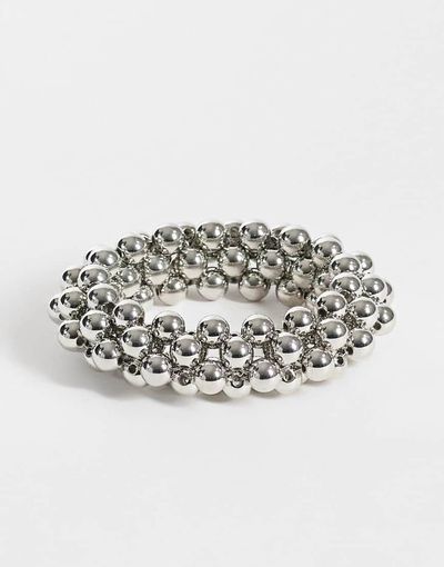 Reclaimed Vintage Reclaimed Vintage beaded bangle in silver
