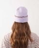 Reclaimed Vintage Reclaimed Vintage beanie with chocolate brown blanket stitch in lilac purple - 2