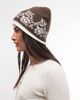 Reclaimed Vintage Reclaimed Vintage beanie with floral border in brown and cream-Multi - 1