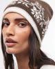 Reclaimed Vintage Reclaimed Vintage beanie with floral border in brown and cream-Multi - 2