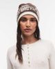 Reclaimed Vintage Reclaimed Vintage beanie with floral border in brown and cream-Multi - 3