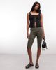 Reclaimed Vintage Reclaimed Vintage bengaline capri pants in olive pinstripes-Green - 1