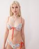 Reclaimed Vintage Reclaimed Vintage bikini top with skinny straps in vacation postcard print-Multi - 2