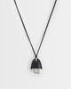 Reclaimed Vintage Reclaimed Vintage black PU longline necklace with silver pendant - 1