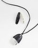 Reclaimed Vintage Reclaimed Vintage black PU longline necklace with silver pendant - 2