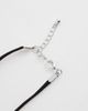 Reclaimed Vintage Reclaimed Vintage black PU longline necklace with silver pendant - 3
