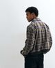 Reclaimed Vintage Reclaimed Vintage boxy check zip through jacket with rib cuff detail-Brown - 4