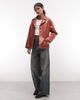 Reclaimed Vintage Reclaimed Vintage boxy fit leather look blazer in red - 1