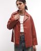 Reclaimed Vintage Reclaimed Vintage boxy fit leather look blazer in red - 3