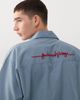 Reclaimed Vintage Reclaimed Vintage boxy short sleeve shirt with back embroidery detail in blue - 2