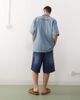 Reclaimed Vintage Reclaimed Vintage boxy short sleeve shirt with back embroidery detail in blue - 4