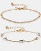 Reclaimed Vintage Reclaimed Vintage bracelet chain 2 pack with hearts in gold - 1